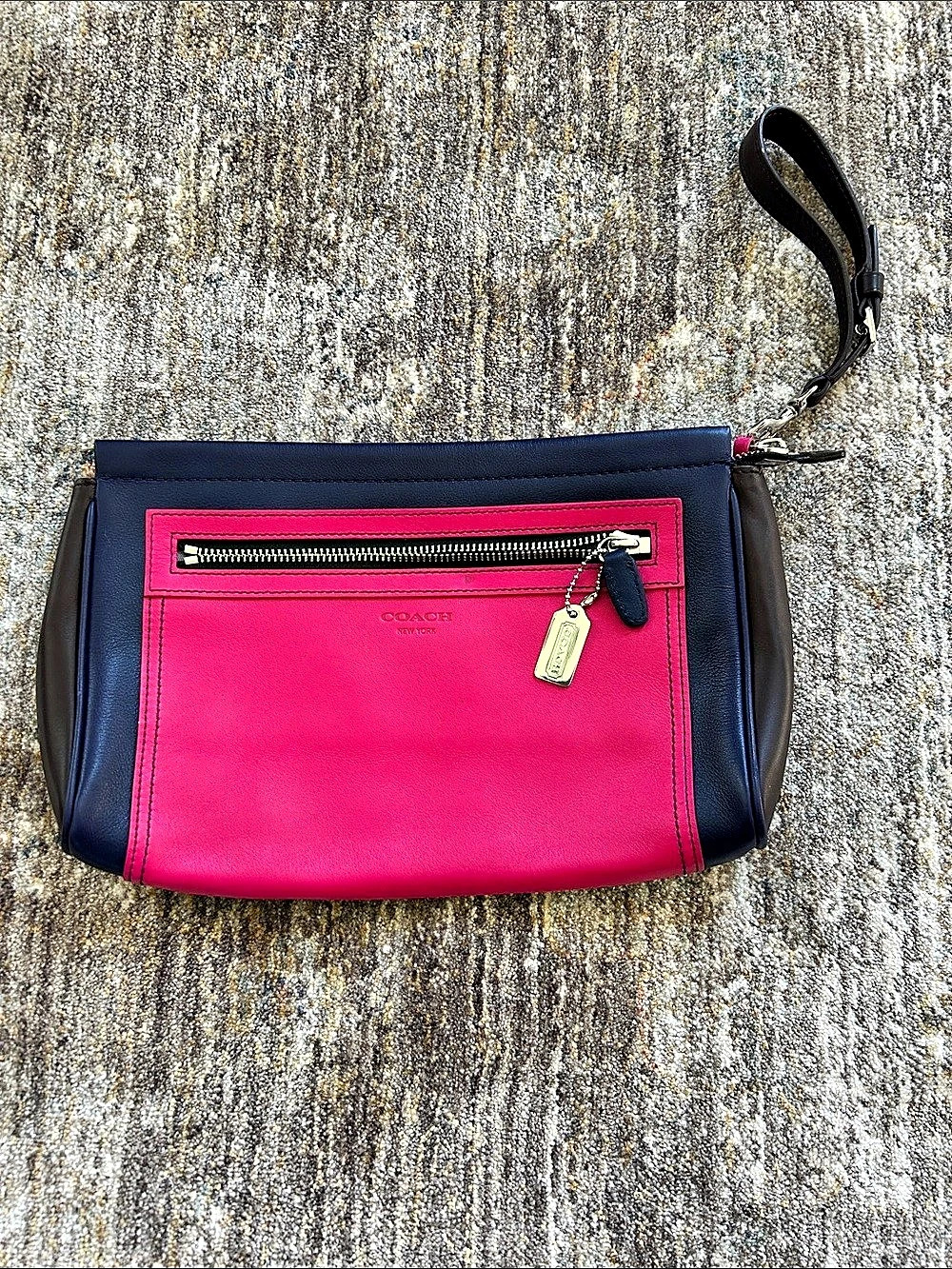 Coach Colorblock Wristlet in Pink & Blue